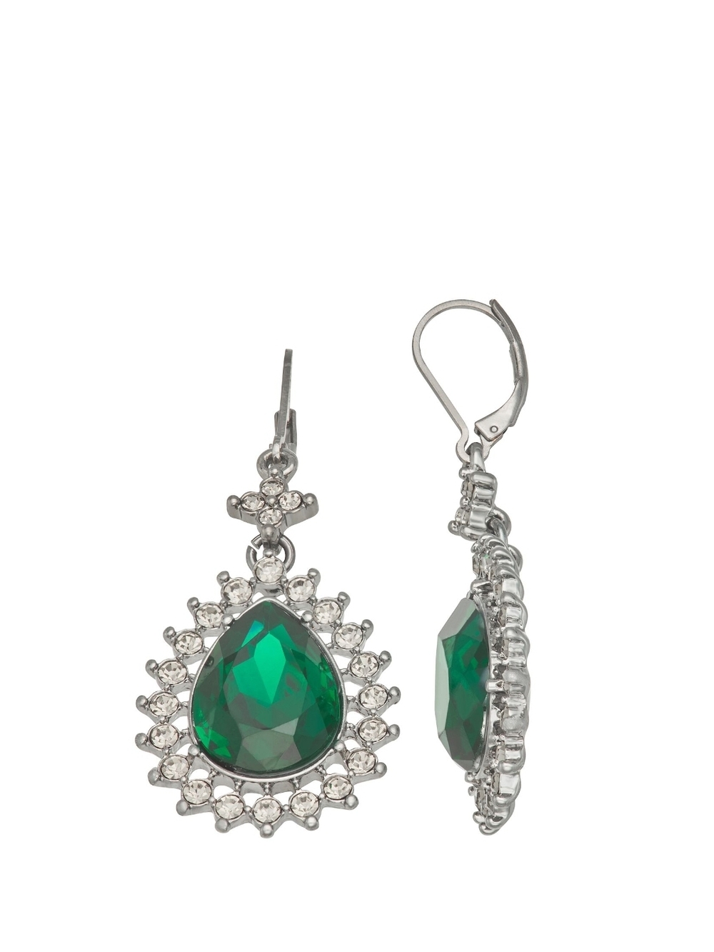 ✨ Simply Vera Vera Wang Jet Tone Halo Leverback Drop Earrings – NWT ✨
